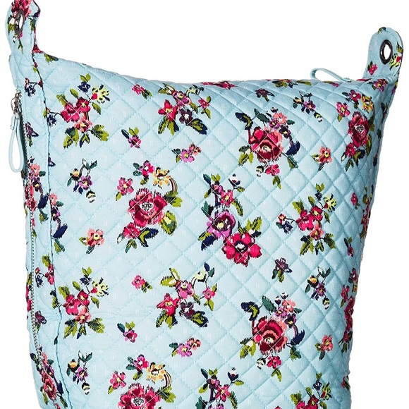 Vera Bradley Water Bouquet Carson Hobo Bag Blue - Picture 2 of 6